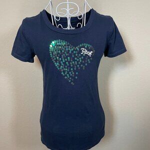 Vintage Abercrombie and Fitch women's size small T-shirt with heart sequence